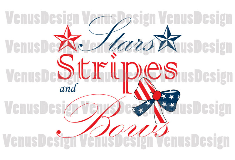 Stars Stripes And Bows 4th Of July Editable Design