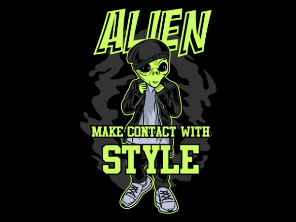 Alien contact t shirt vector