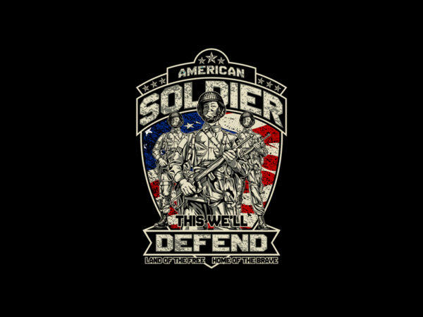 American soldier t shirt vector