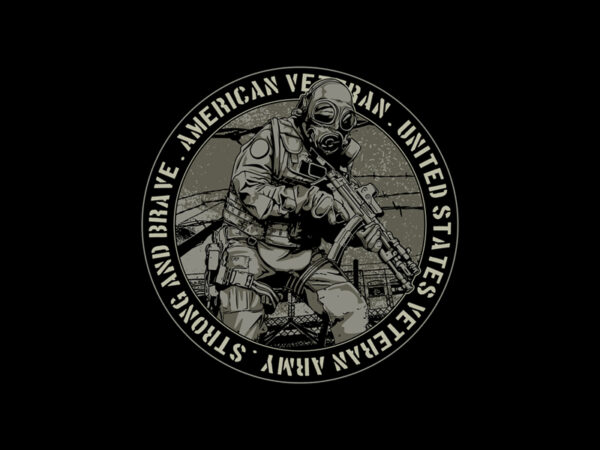 American veteran t shirt vector