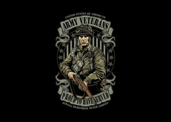 ARMY VETERAN t shirt vector