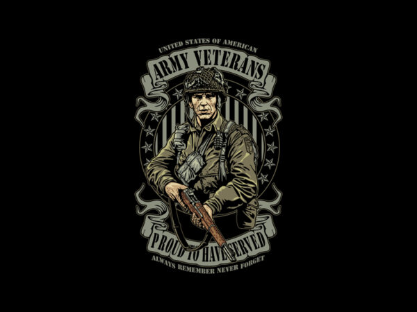 Army veteran t shirt vector