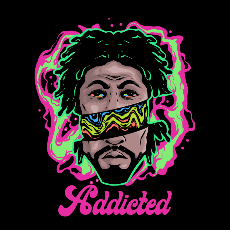 Free Addicted t shirt vector