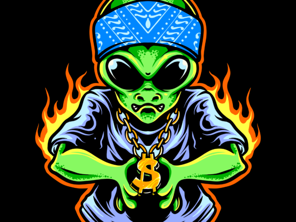 Alien hipster t shirt vector