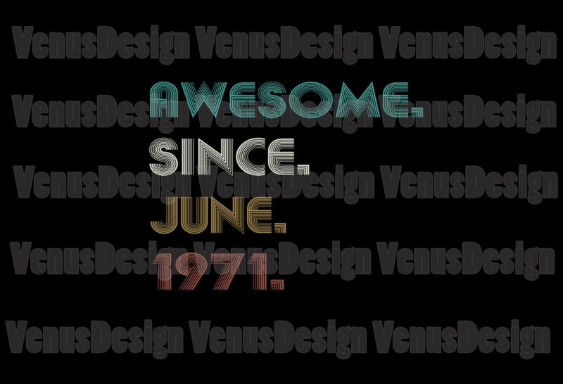 Awesome Since June 1971 Editable Tshirt Design