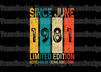 Since June 1981 Limited Edition 40 Years Of Being Awesome Editable Design