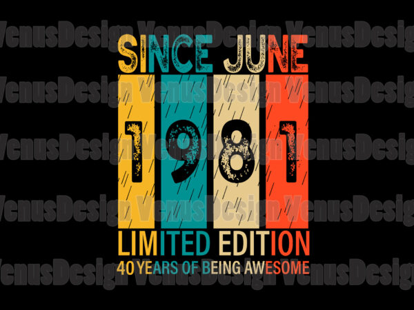Since june 1981 limited edition 40 years of being awesome editable design