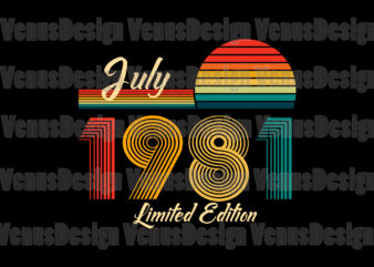 July 1981 Limited Edition 40th Birthday Editable Design