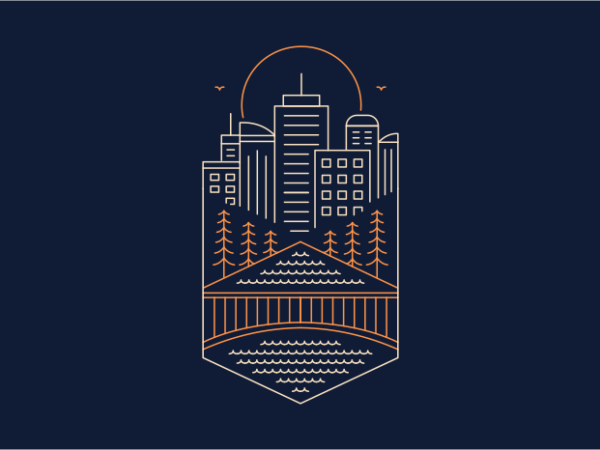 Urban and nature t shirt vector graphic