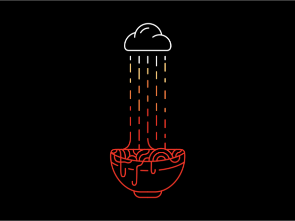Ramen in the rain t shirt design online