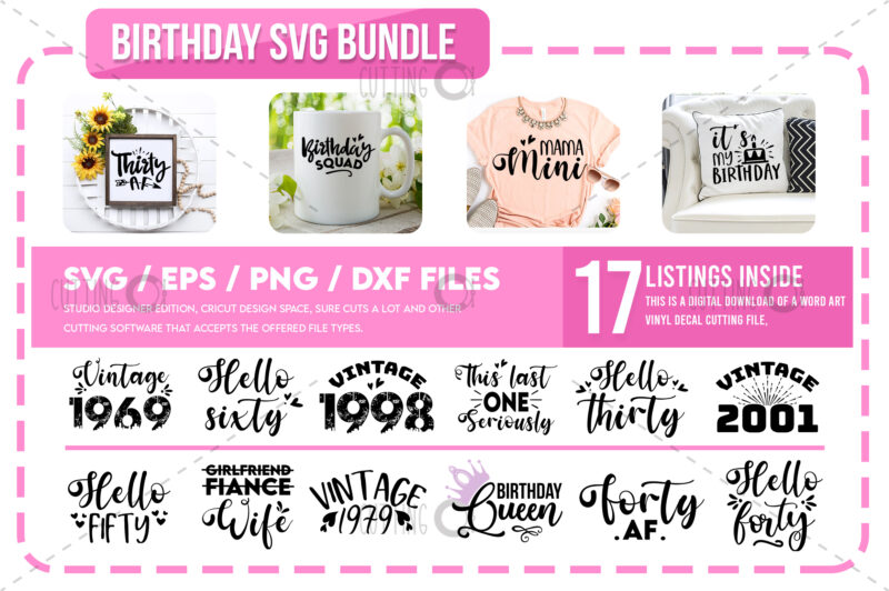 Birthday svg boundle