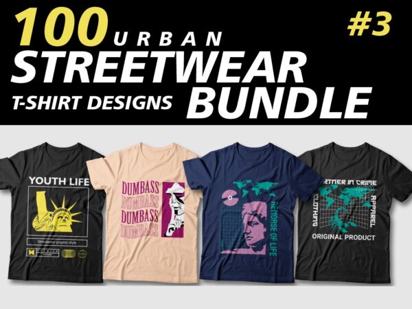 Streetwear t shirt design bundle, urban t shirt design, cool t shirt ...