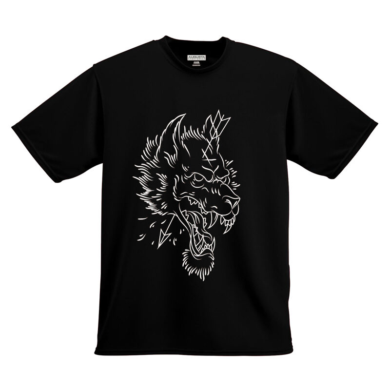 Dead Wolf Line Art T-shirt Design