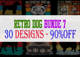 Dog Bundle Part 7 – 30 Designs – 90% OFF