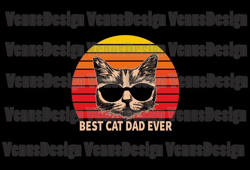 Free Best cat dad ever editable design