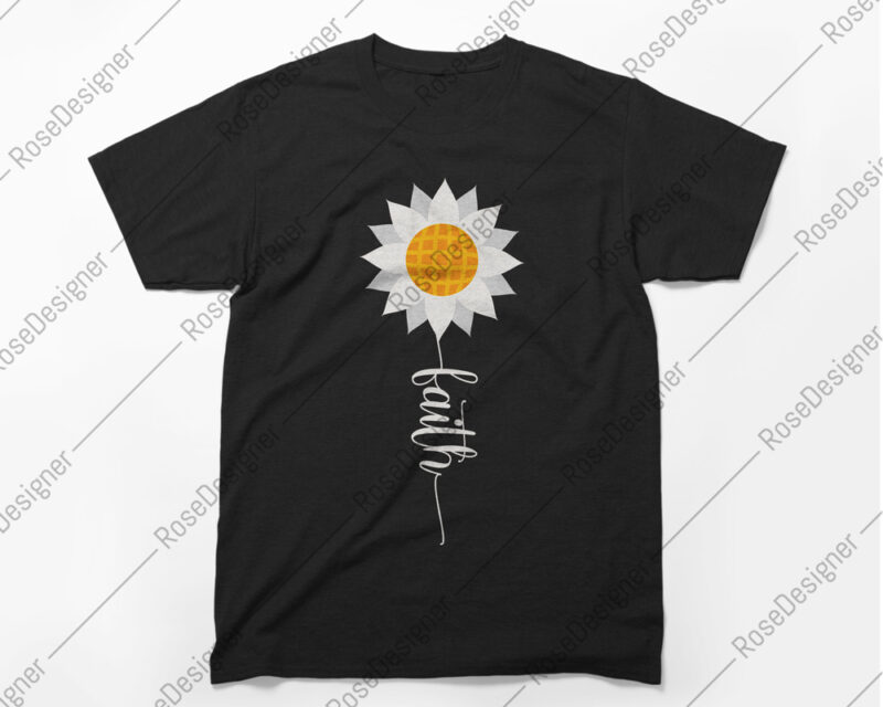 Faith t-shirt design, Flower, typography, hope, love, Vector Design