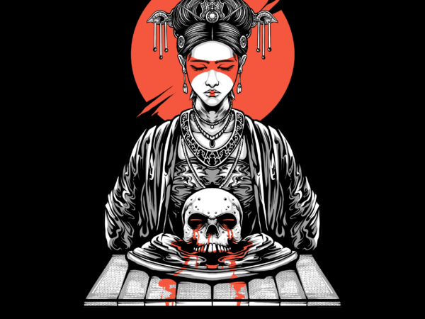 Geisha t shirt design template