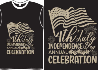 4th July Independence Day- Vector Typography T-Shirt Design Include Print Ready PNG File