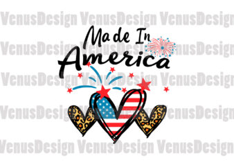 Made In America Leopard Hearts Editable Design