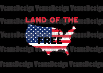 Land Of The Free American Flag Map Editable Design