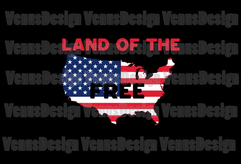 Free Land of the free american flag map editable design