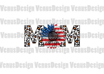 Leopard Mom Patriotic Sunflower Tshirt Design