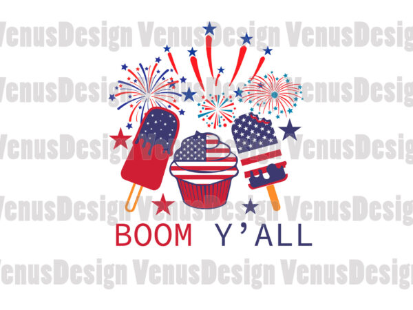 Boom yall 4th of july fireworks popsicles editable design