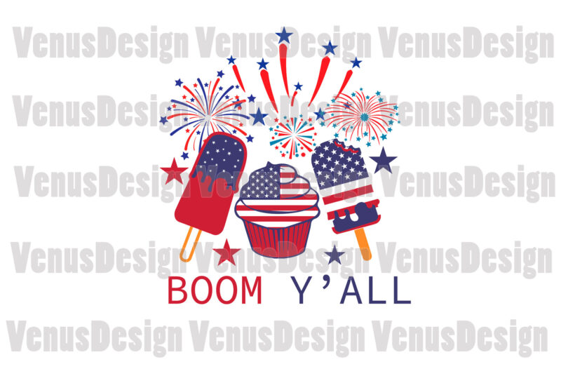 Boom Yall 4th Of July Fireworks Popsicles Editable Design