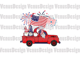 4th Of July Gnomes Truck Editable Design
