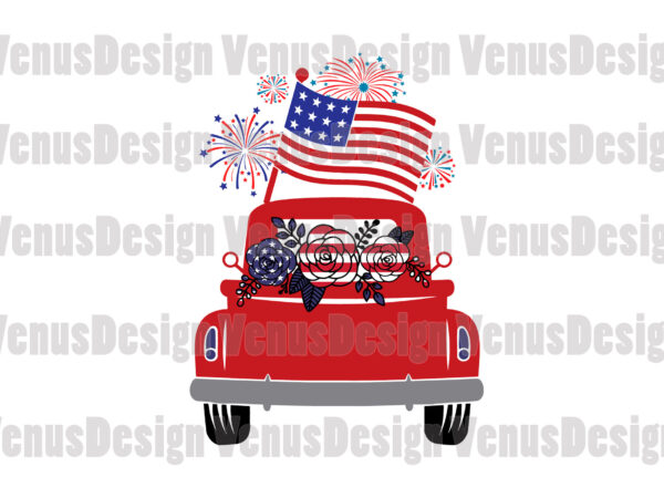 4th of july truck editable design