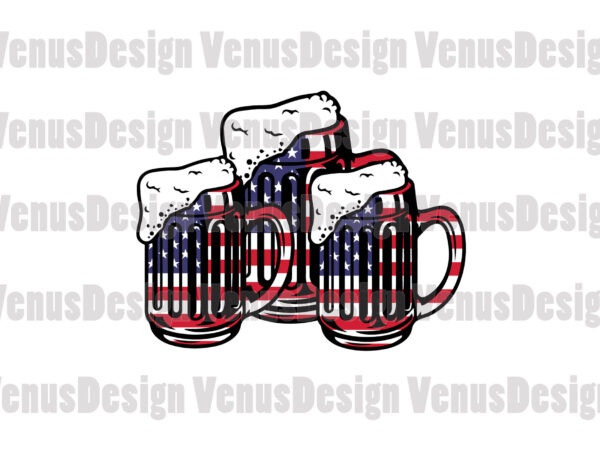 4th of july beer mugs editable design