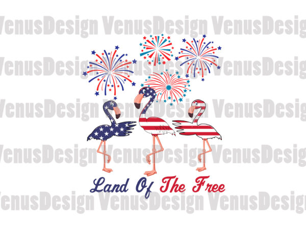 Land of the free american flamingo editable design