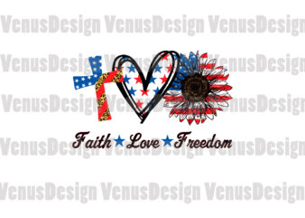 Faith Love Freedom 4th Of July Editable Design