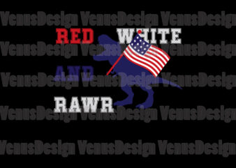 Red White And Rawr 4th Of July Dinosaur Editable Design