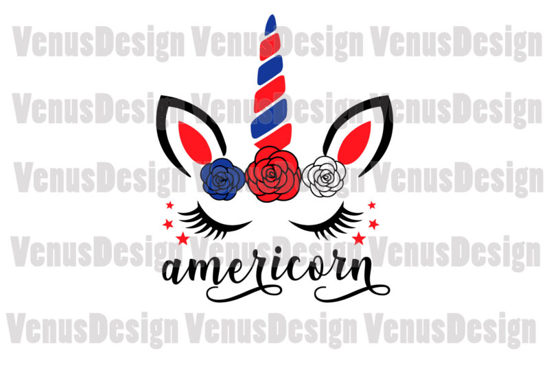 4th Of July Americorn Editable Design