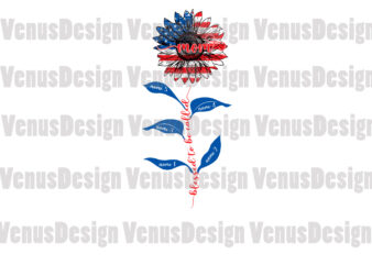 Blessed To Be Called Mom Patriotic Sunflower Editable Design