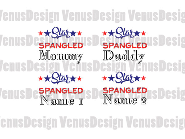 Star spangled family members editable design