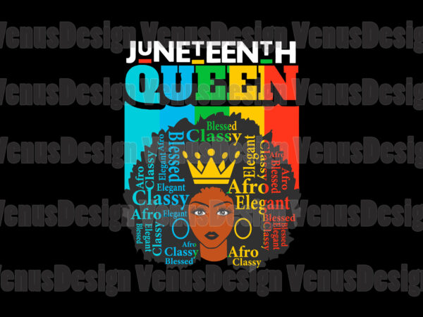 Juneteenth black queen editable design