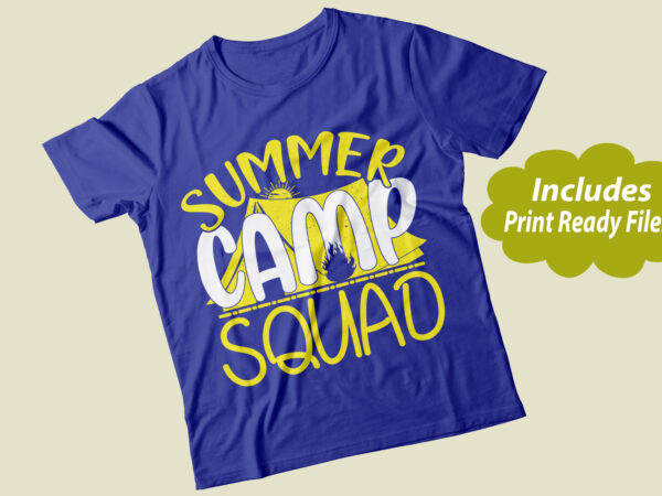 Summer camp squad vector svg ai png print ready t shirt design