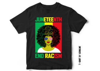 Juneteenth END RACISM, BlackWomen, Juneteenth t-shirt design, end racism, Black freedom, Black Unity, Black women United, t-shirt design