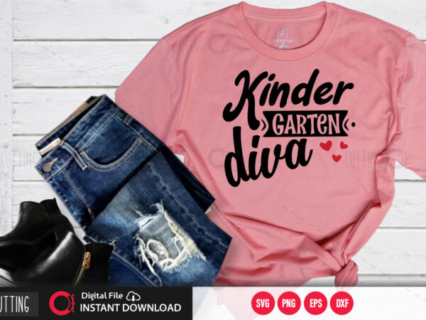 Kinder garten diva svg design,cut file design