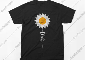 Love typography t-shirt design, Flower, typography, faith, hope, Vector Design