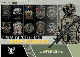 MILITARY & VETERANS BEST BUNDLES t shirt designs for sale