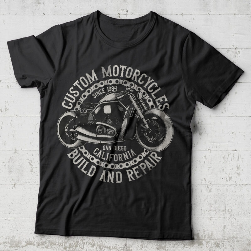 Custom motorcycles build and repair - Buy t-shirt designs
