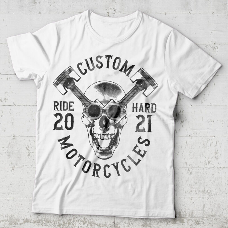 Skull and pistons - Buy t-shirt designs