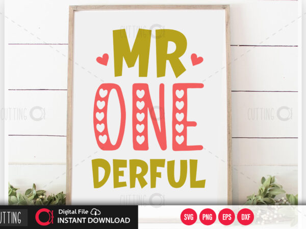 Mr onederful svg design,cut file design