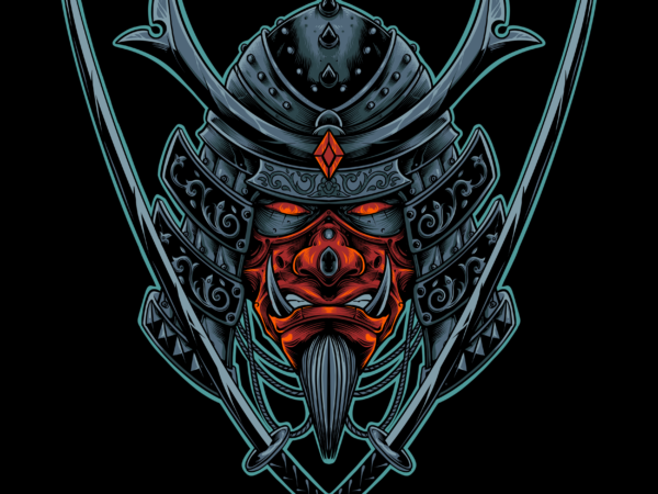 Oni mask samurai t shirt design online