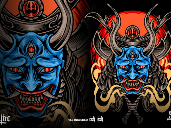 The devil samurai japan t shirt designs for sale