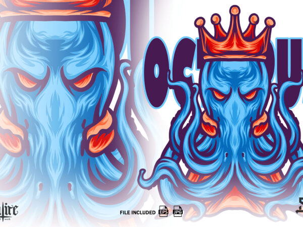 The king of octopus t shirt designs for sale