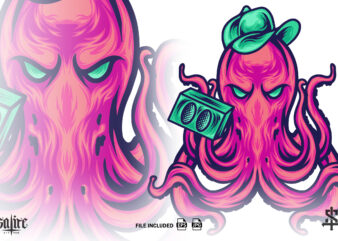 The Rapper Octopus Animal t shirt designs for sale